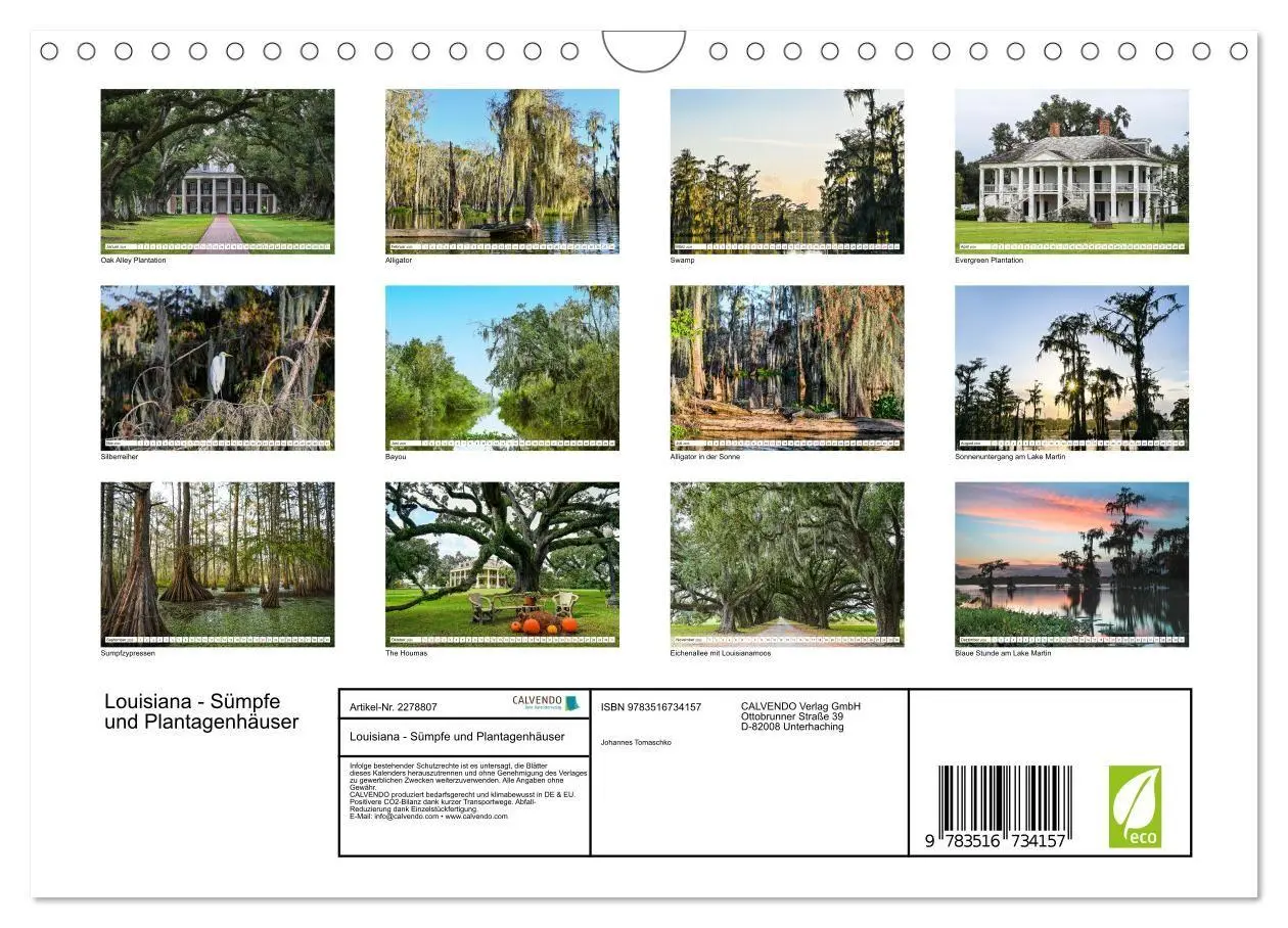 Bild: 9783516734157 | Louisiana - Sümpfe und Plantagenhäuser (Wandkalender 2026 DIN A4...