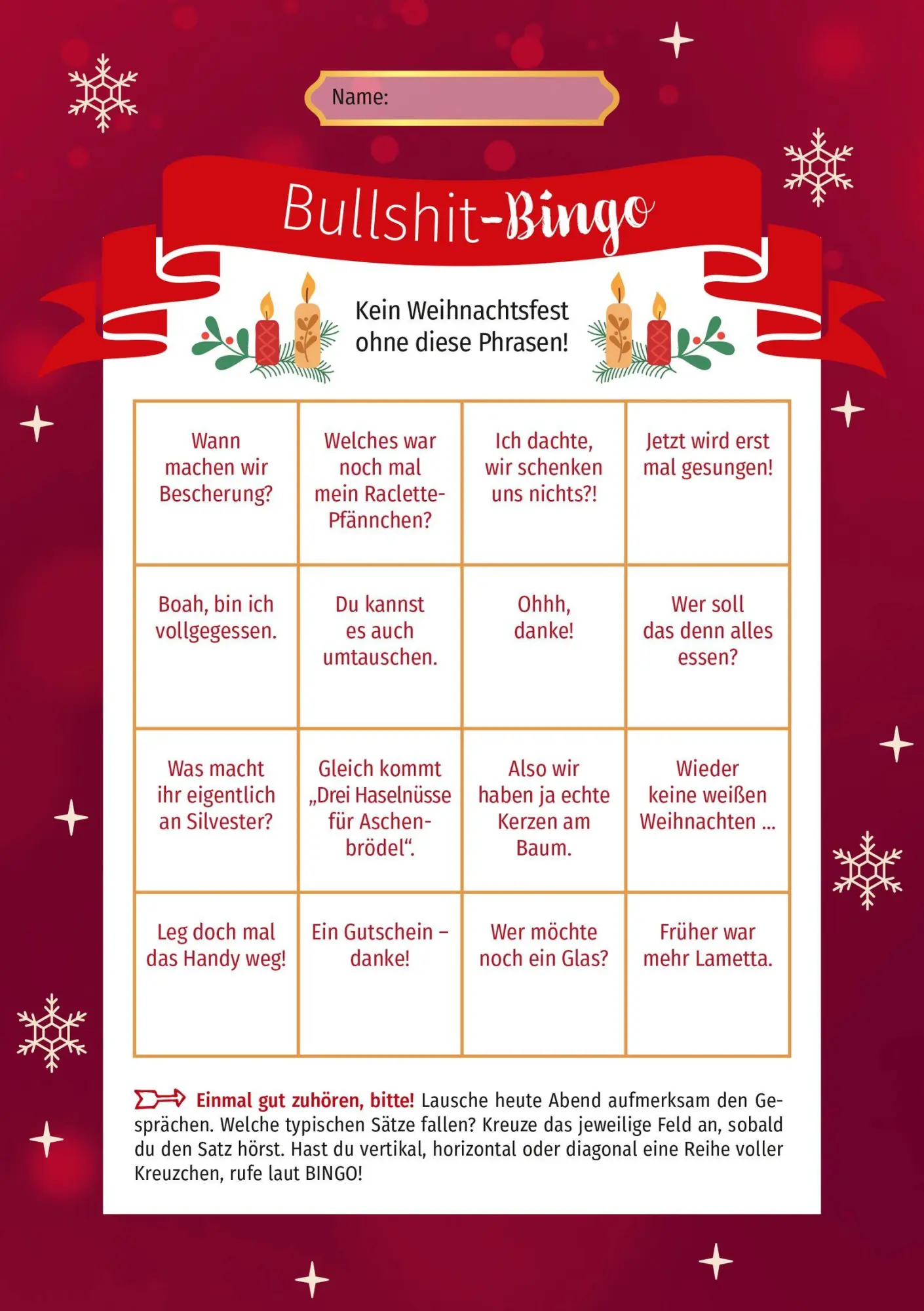 Bild: 4036442014257 | Weihnachts-Bingo | Julia Buck | Spiel | Spiele für die Weihnachtszeit