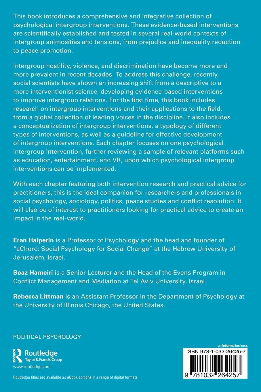 Rückseite: 9781032264257 | Psychological Intergroup Interventions | Eran Halperin (u. a.) | Buch