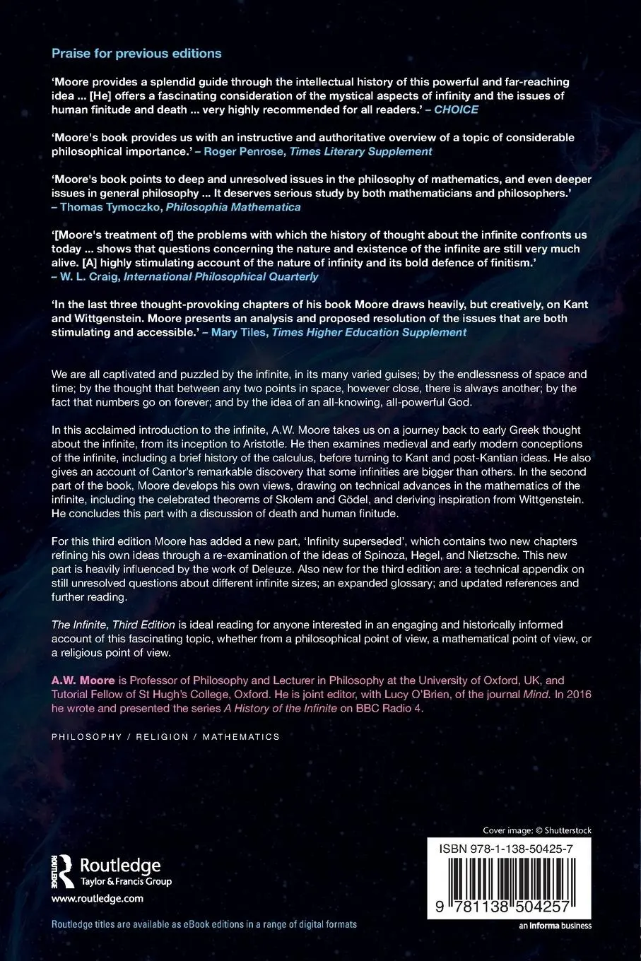 Rückseite: 9781138504257 | The Infinite | A. W. Moore | Taschenbuch | Einband - flex.(Paperback)
