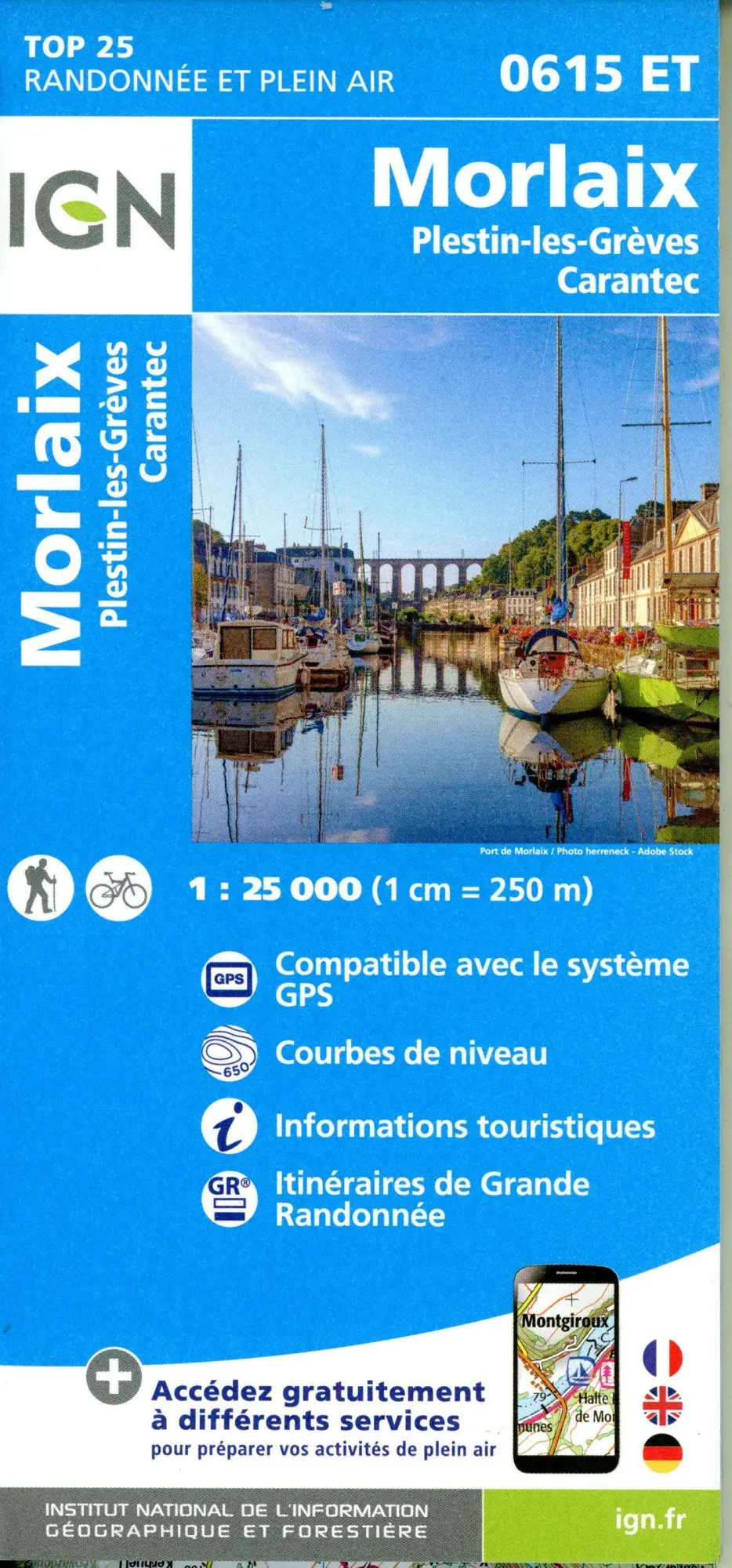 Cover: 9782758554257 | 0615ET Morlaix Plestin-les-Grèves | 1:25000 | (Land-)Karte | 2024
