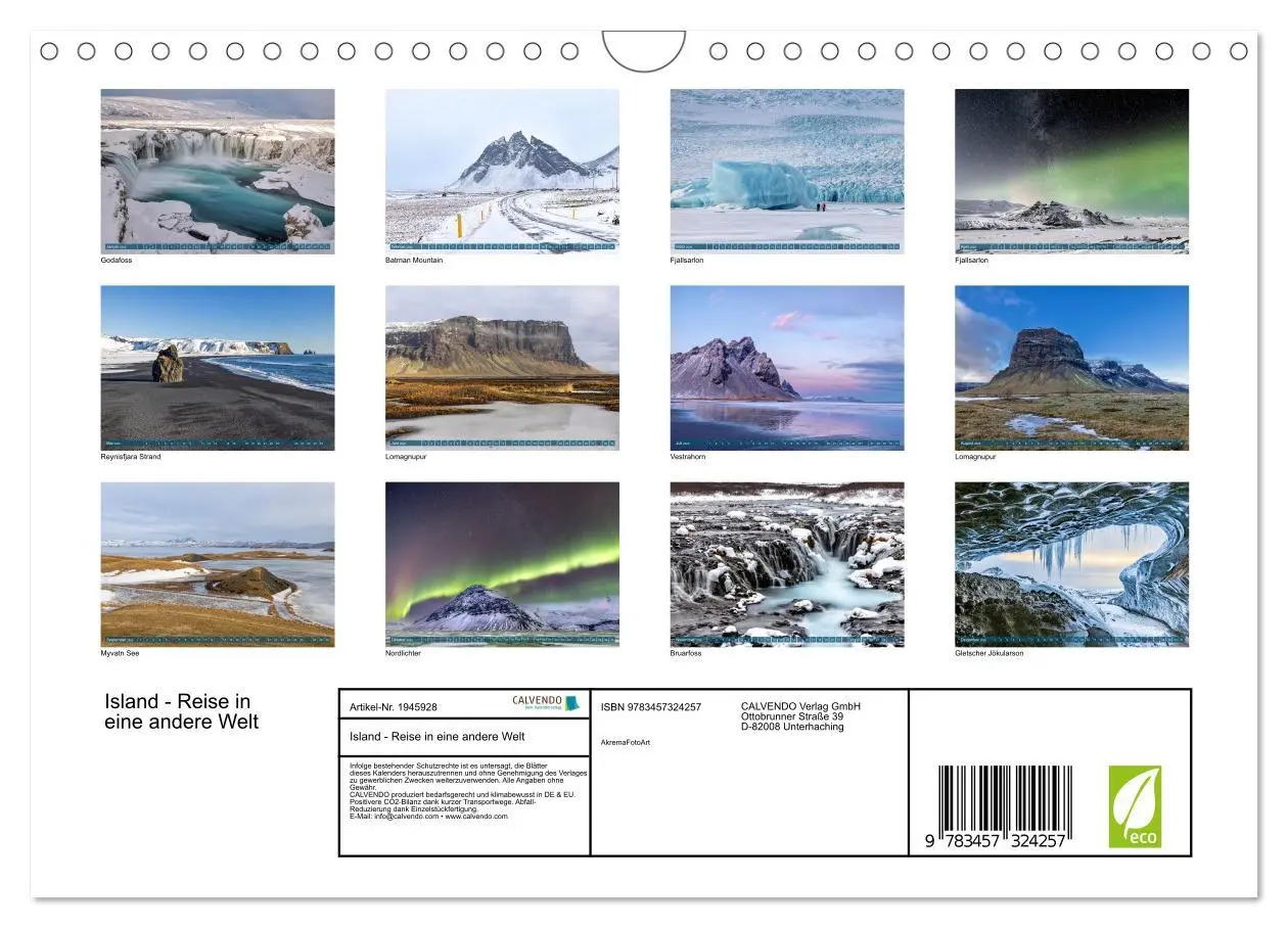 Bild: 9783457324257 | Island - Reise in eine andere Welt (Wandkalender 2026 DIN A4 quer),...
