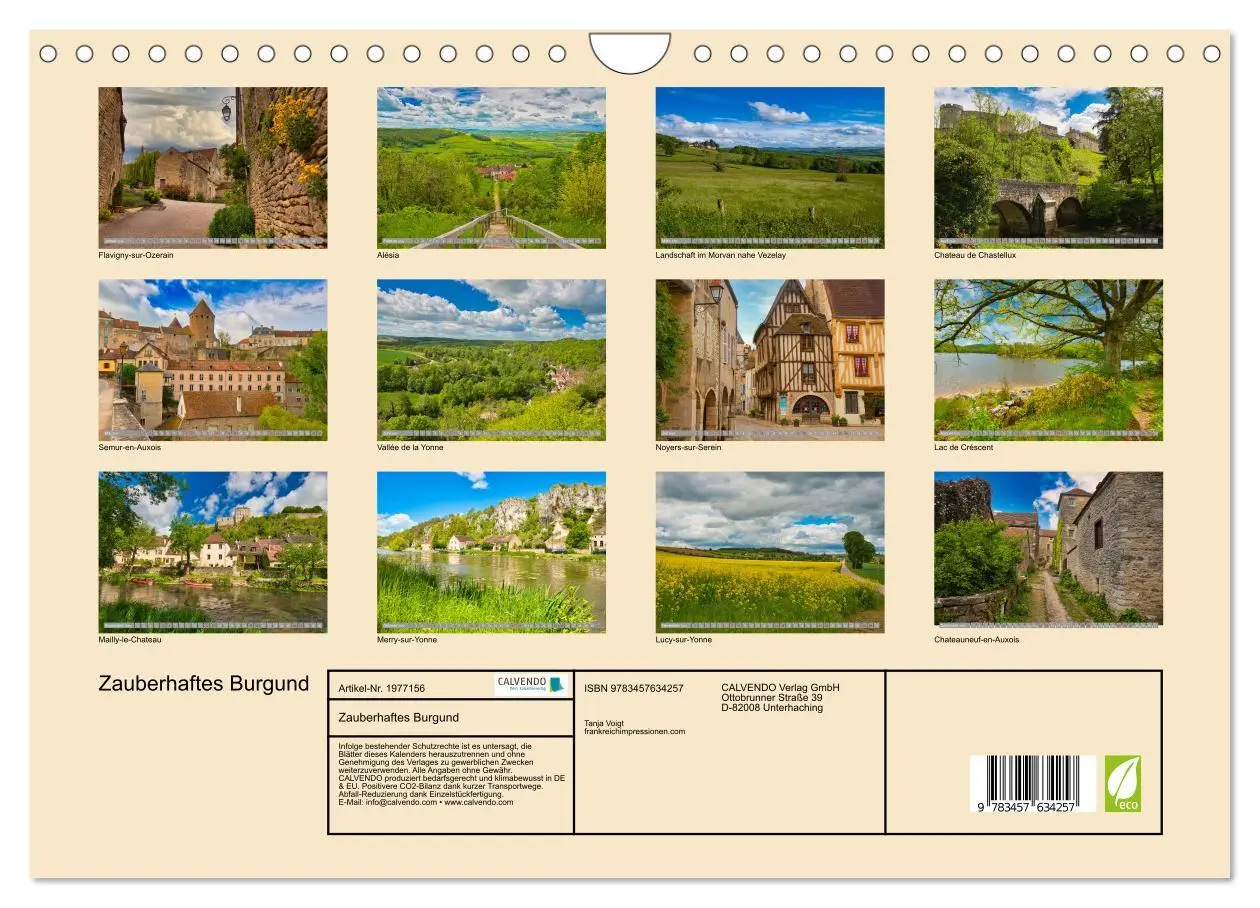Bild: 9783457634257 | Zauberhaftes Burgund (Wandkalender 2026 DIN A4 quer), CALVENDO...