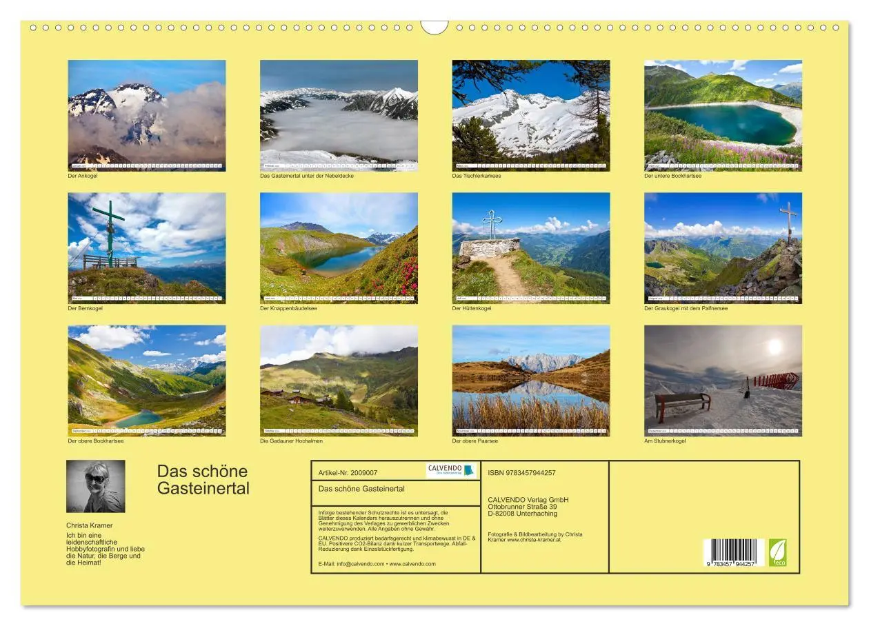 Bild: 9783457944257 | Das schöne Gasteinertal (Wandkalender 2026 DIN A2 quer), CALVENDO...