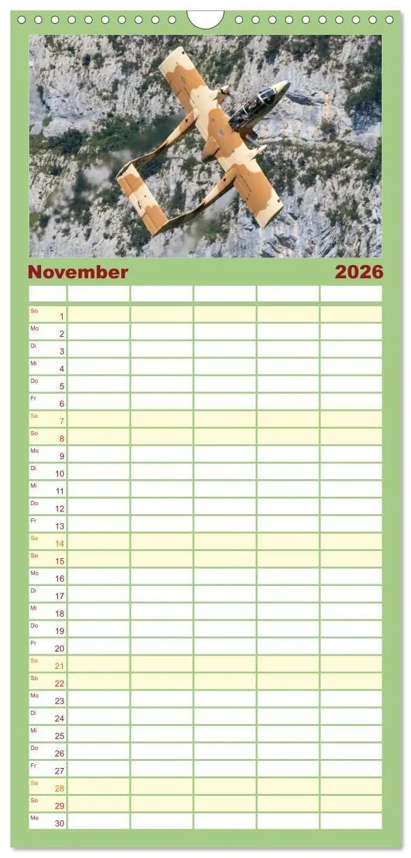 Bild: 9783516724257 | Familienplaner 2026 - Militärflieger mit 5 Spalten (Wandkalender,...