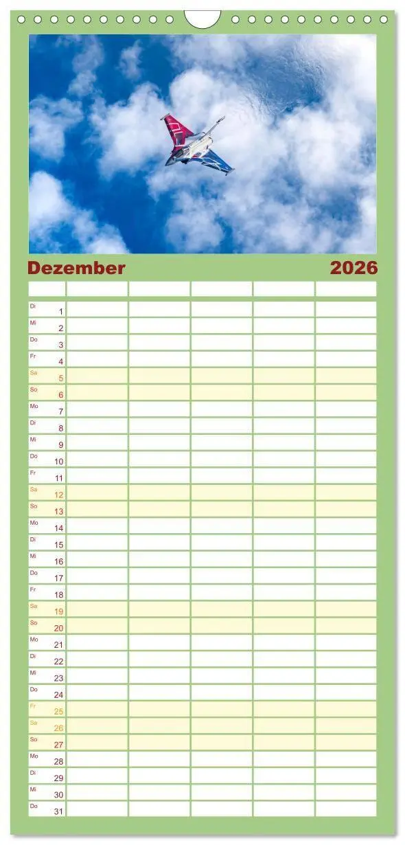 Bild: 9783516724257 | Familienplaner 2026 - Militärflieger mit 5 Spalten (Wandkalender,...