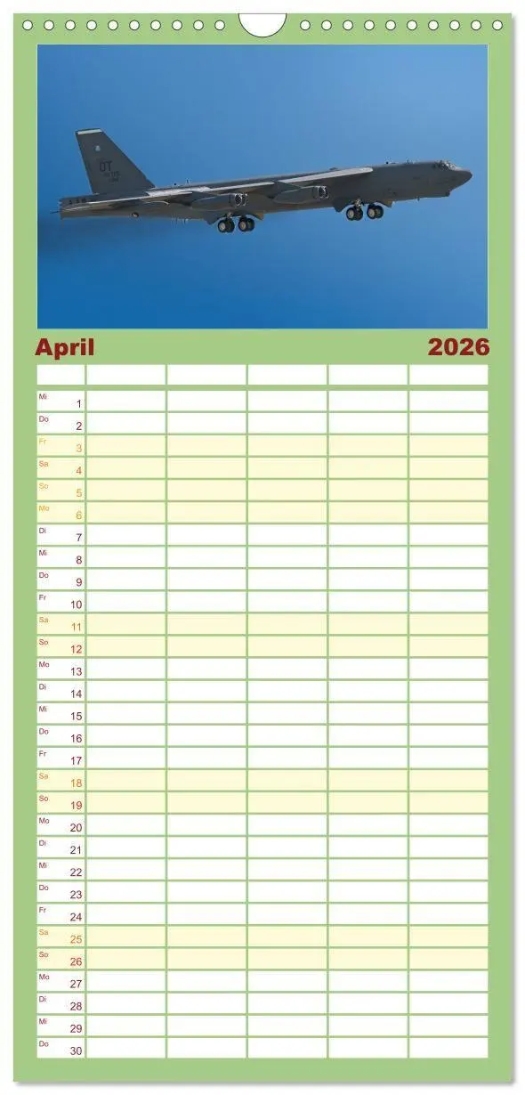 Bild: 9783516724257 | Familienplaner 2026 - Militärflieger mit 5 Spalten (Wandkalender,...