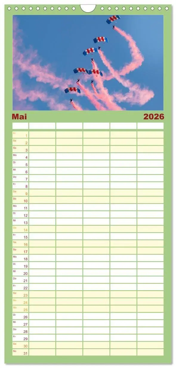 Bild: 9783516724257 | Familienplaner 2026 - Militärflieger mit 5 Spalten (Wandkalender,...