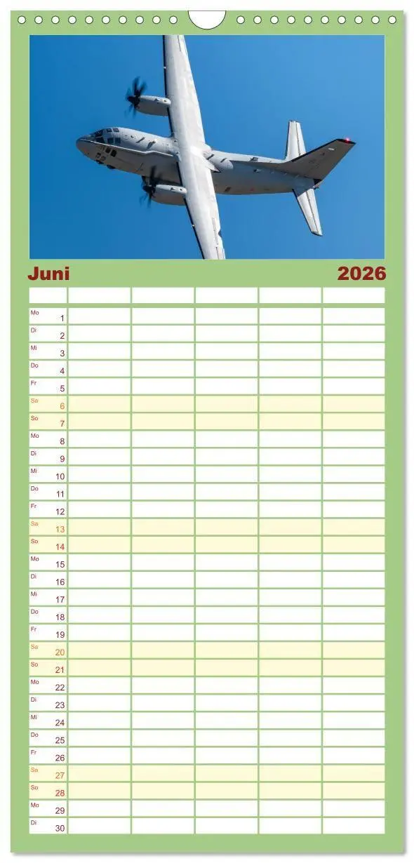 Bild: 9783516724257 | Familienplaner 2026 - Militärflieger mit 5 Spalten (Wandkalender,...