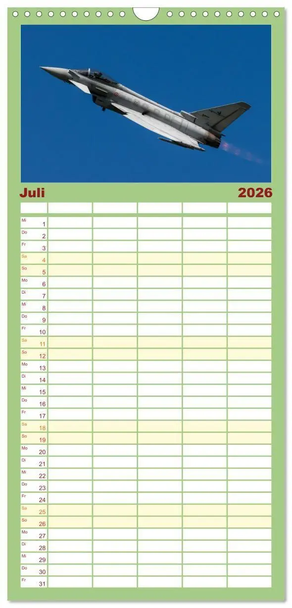 Bild: 9783516724257 | Familienplaner 2026 - Militärflieger mit 5 Spalten (Wandkalender,...