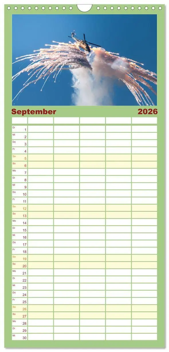 Bild: 9783516724257 | Familienplaner 2026 - Militärflieger mit 5 Spalten (Wandkalender,...
