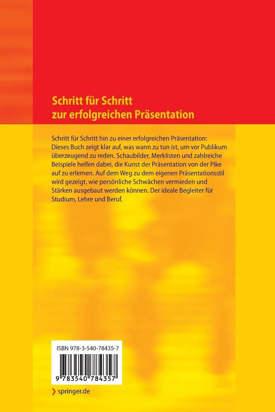Rückseite: 9783540784357 | Schritt für Schritt zur erfolgreichen Präsentation | Grass (u. a.)