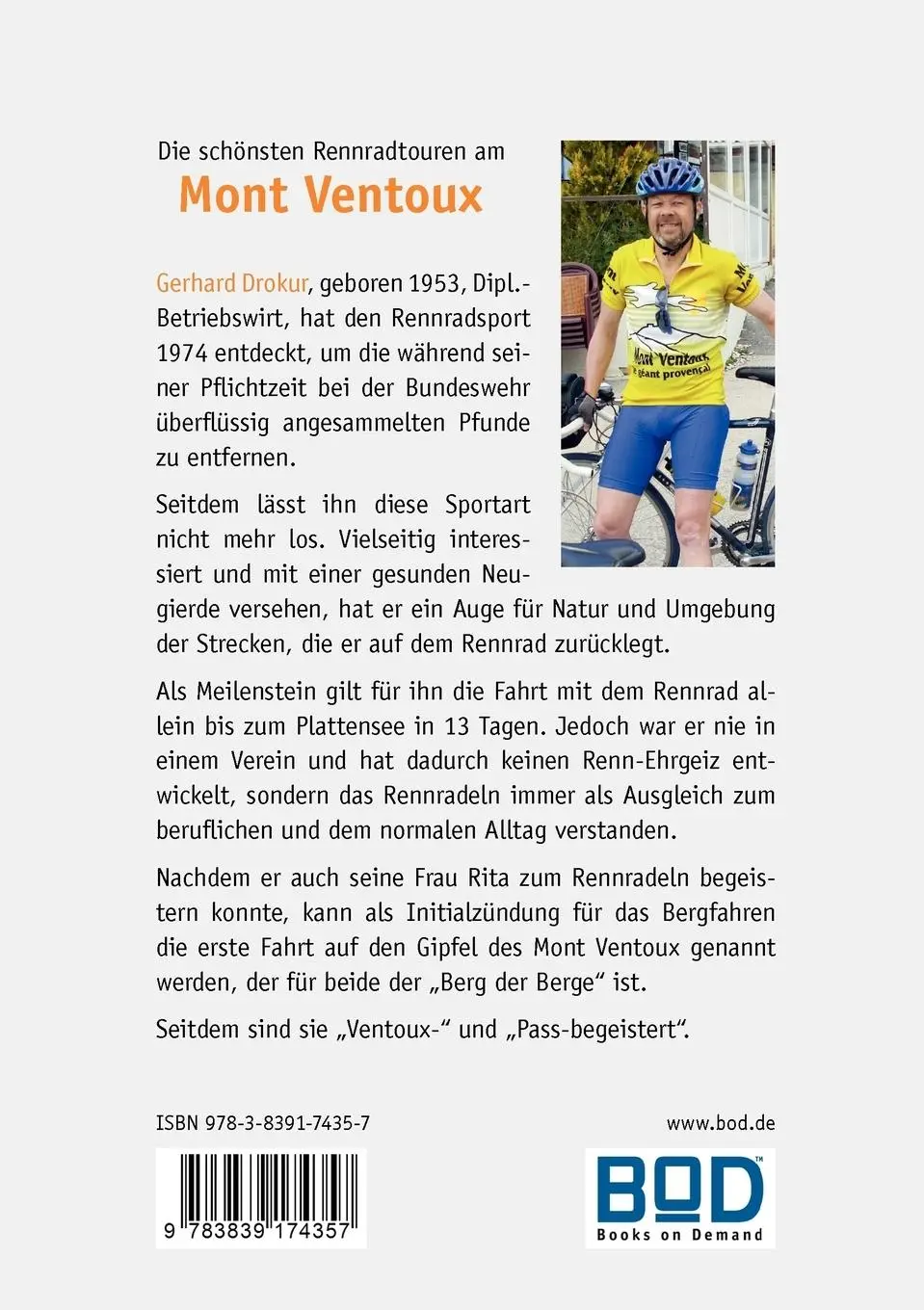 Rückseite: 9783839174357 | Die schönsten Rennradtouren am Mont Ventoux | Gerhard Drokur | Buch