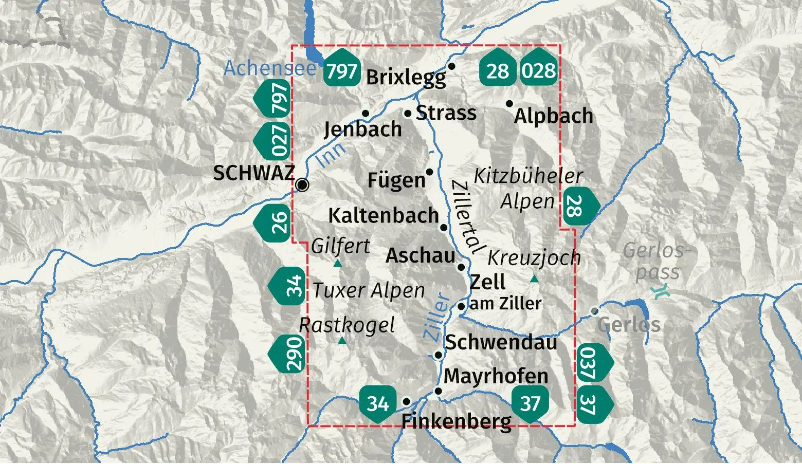 Bild: 9783991544357 | KOMPASS Wanderkarte 010 Zillertal - Von Jenbach bis Mayrhofen 1:25.000