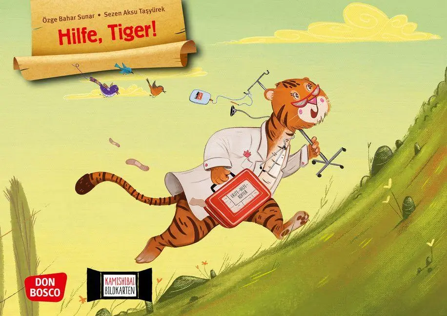 Cover: 4260694924457 | Hilfe, Tiger! Kamishibai Bildkartenset | Özge Bahar Sunar | Box | 2026