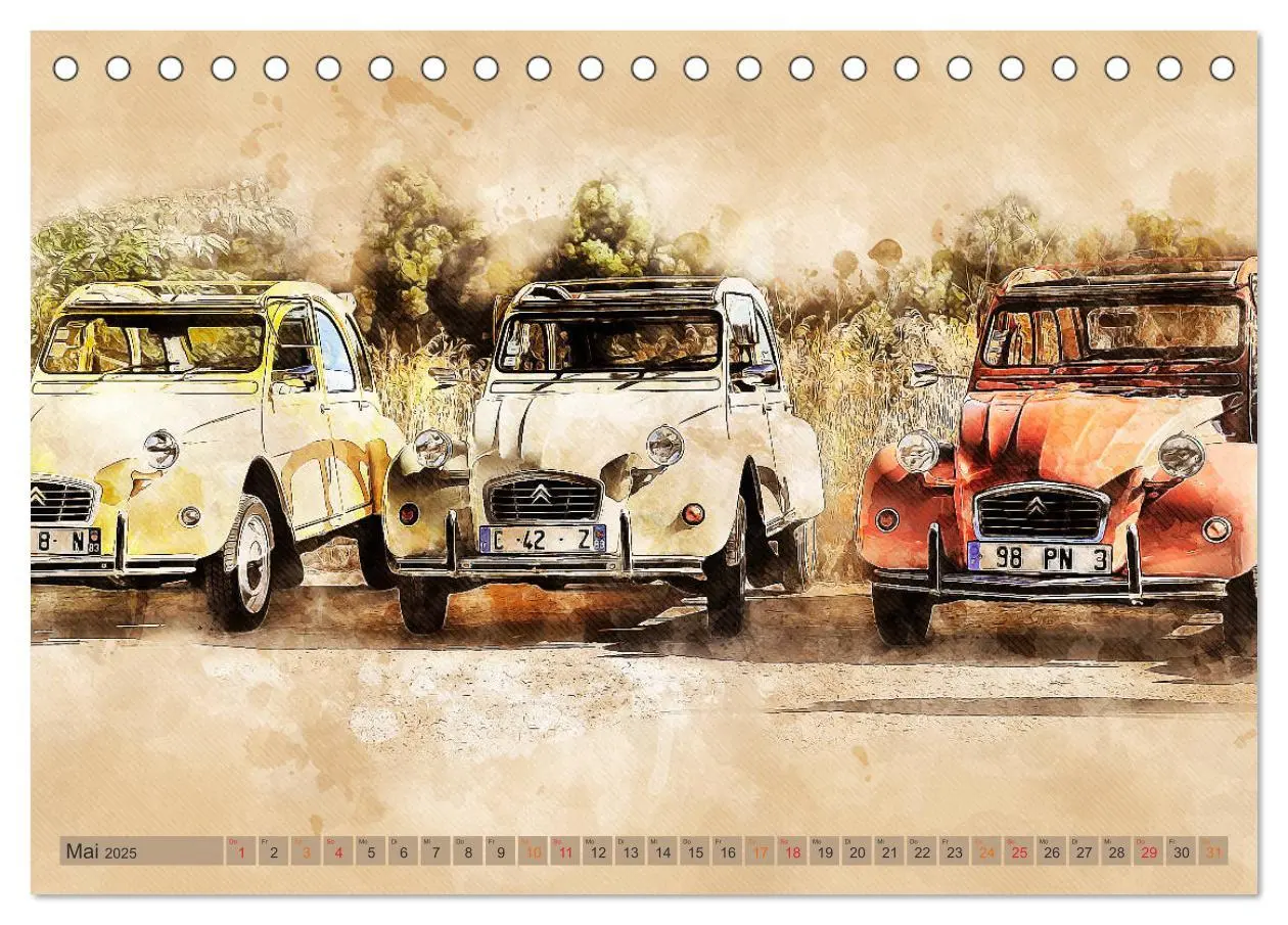 Bild: 9783435214457 | Die Ente, Deux Chevaux, 2CV (Tischkalender 2025 DIN A5 quer),...