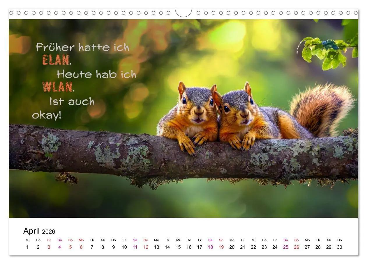 Bild: 9783457304457 | Tierische Klugscheißer (Wandkalender 2026 DIN A3 quer), CALVENDO...