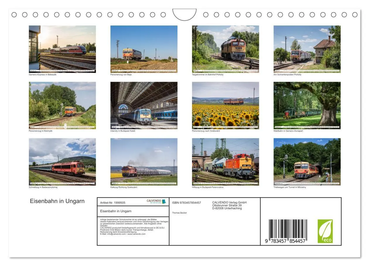 Bild: 9783457854457 | Eisenbahn in Ungarn (Wandkalender 2026 DIN A4 quer), CALVENDO...