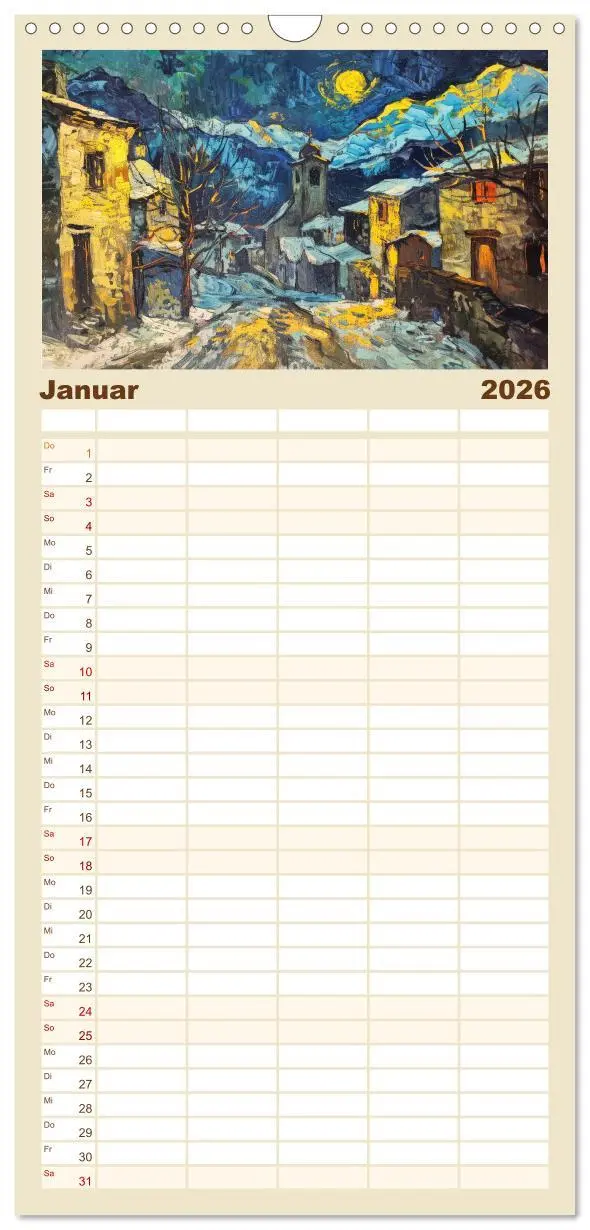 Bild: 9783516494457 | Familienplaner 2026 - Vincents Jahr mit 5 Spalten (Wandkalender, 21...