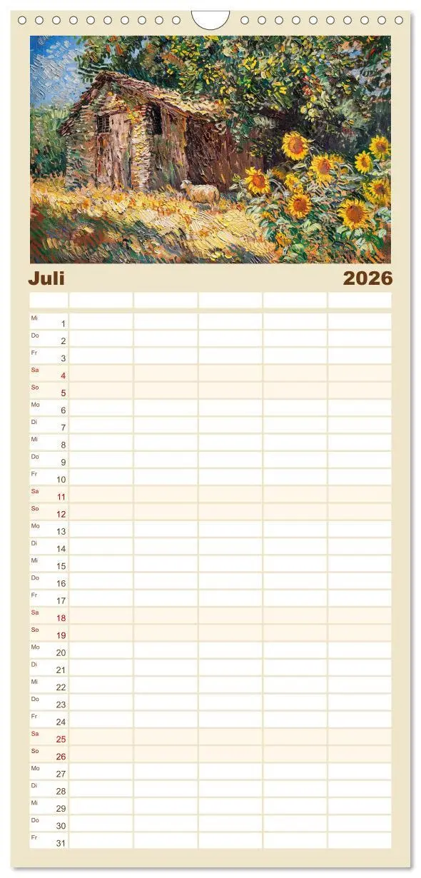 Bild: 9783516494457 | Familienplaner 2026 - Vincents Jahr mit 5 Spalten (Wandkalender, 21...