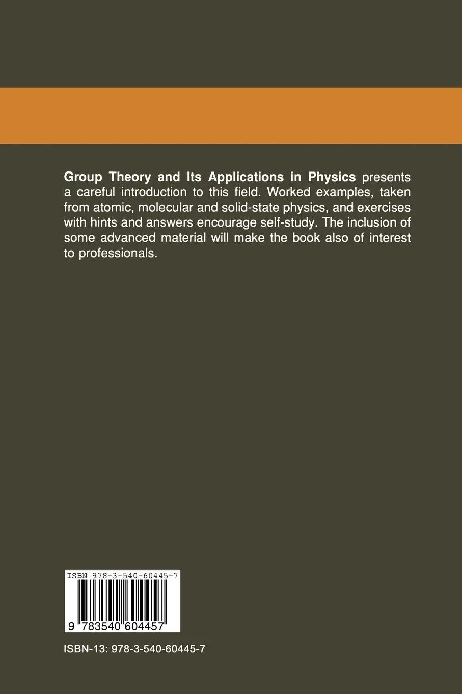 Rückseite: 9783540604457 | Group Theory and Its Applications in Physics | Teturo Inui (u. a.)