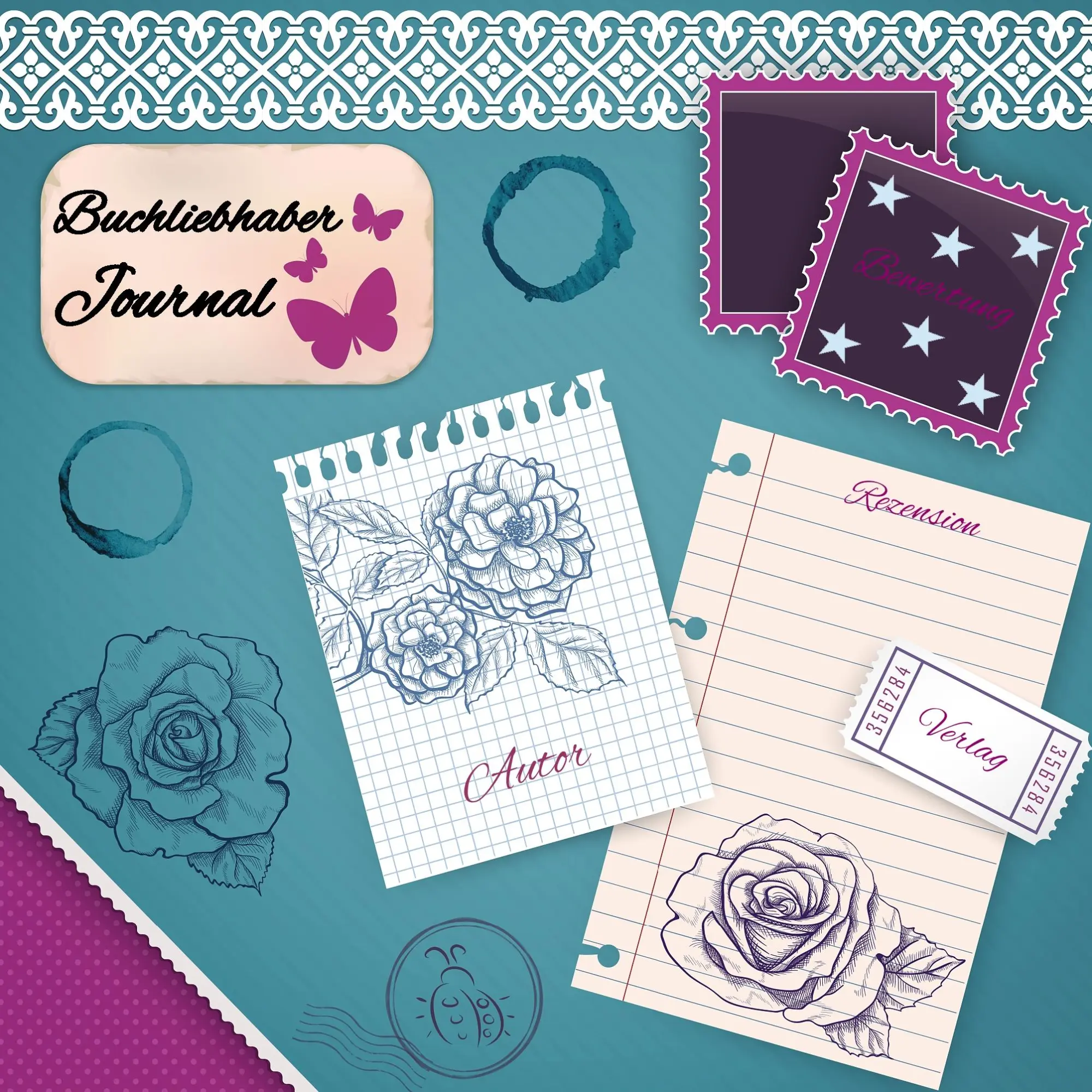 Cover: 9783741294457 | Buchliebhaber Journal | Das kleine Rezensions-Diarium | Dennerlein