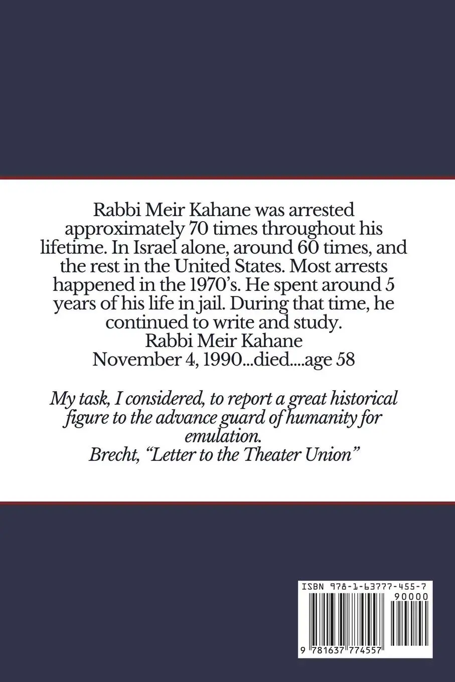 Rückseite: 9781637774557 | Kahane - The Militant Rabbi | Leah Miller | Taschenbuch | Englisch
