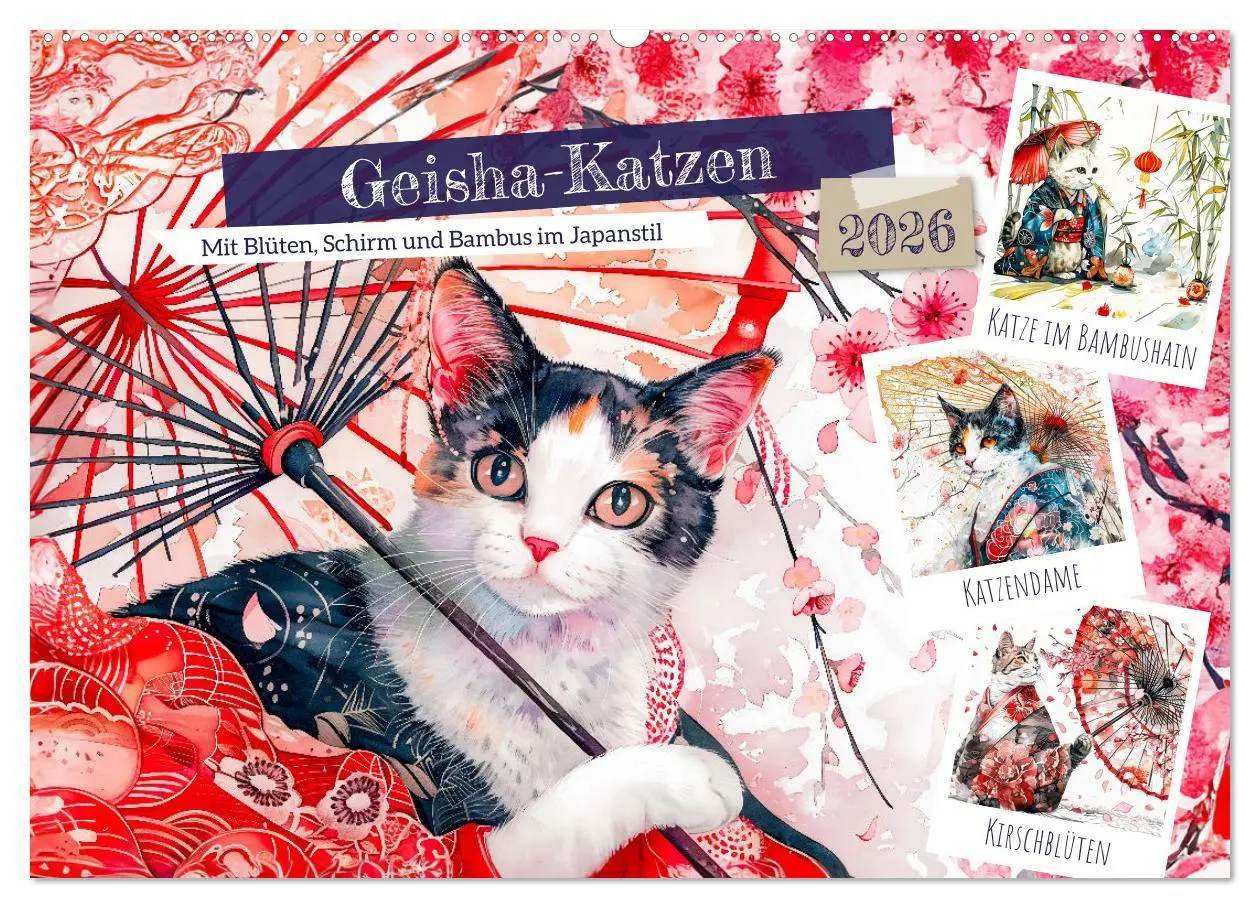 Cover: 9783457394557 | Geisha-Katzen - Mit Blüten, Schirm und Bambus im Japanstil...