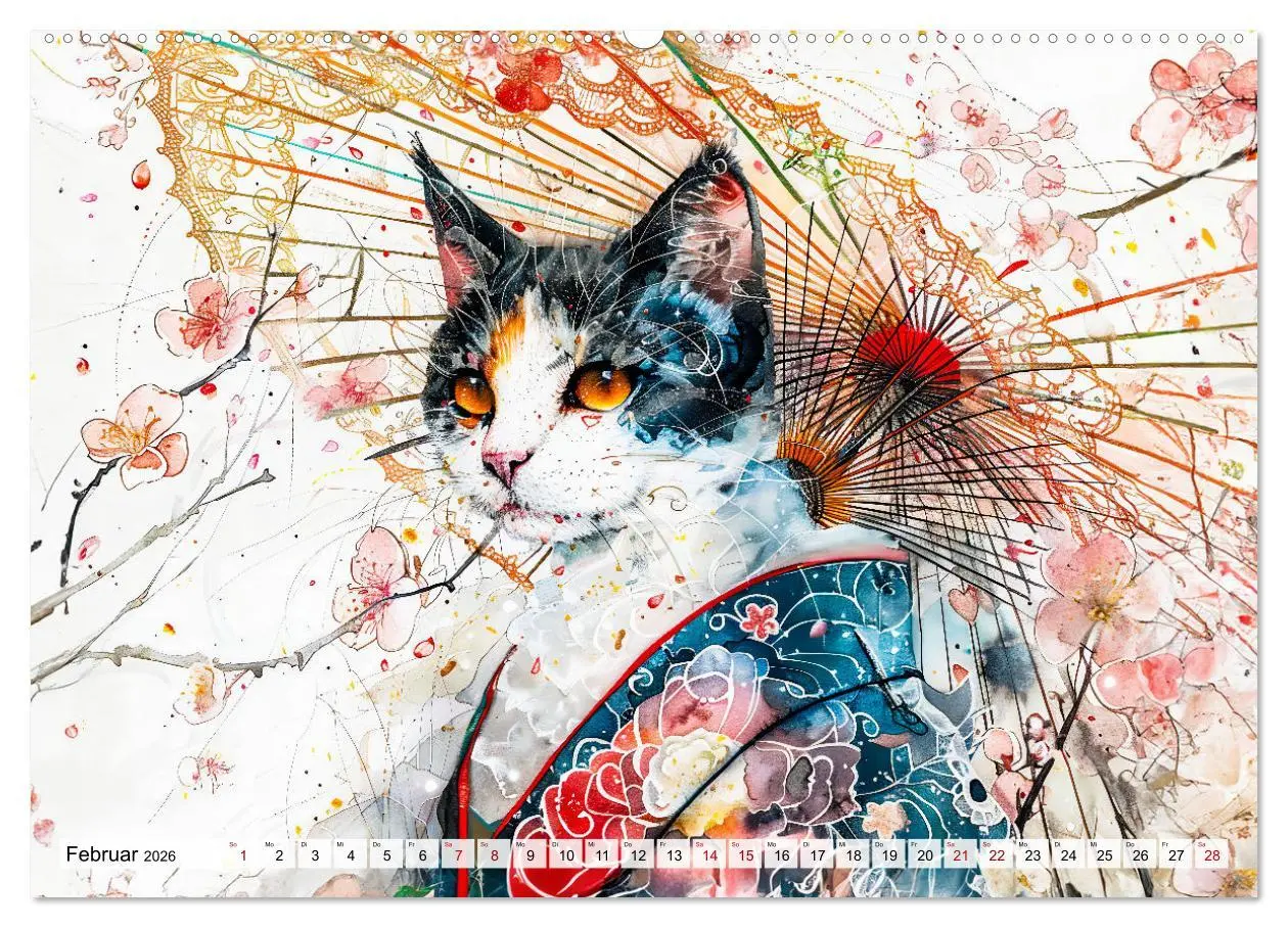 Bild: 9783457394557 | Geisha-Katzen - Mit Blüten, Schirm und Bambus im Japanstil...