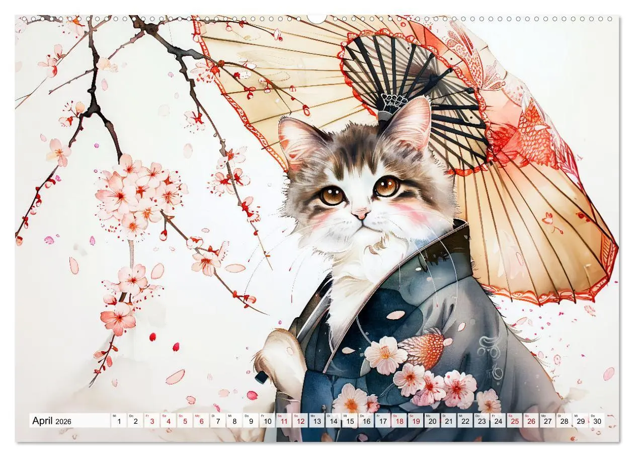 Bild: 9783457394557 | Geisha-Katzen - Mit Blüten, Schirm und Bambus im Japanstil...