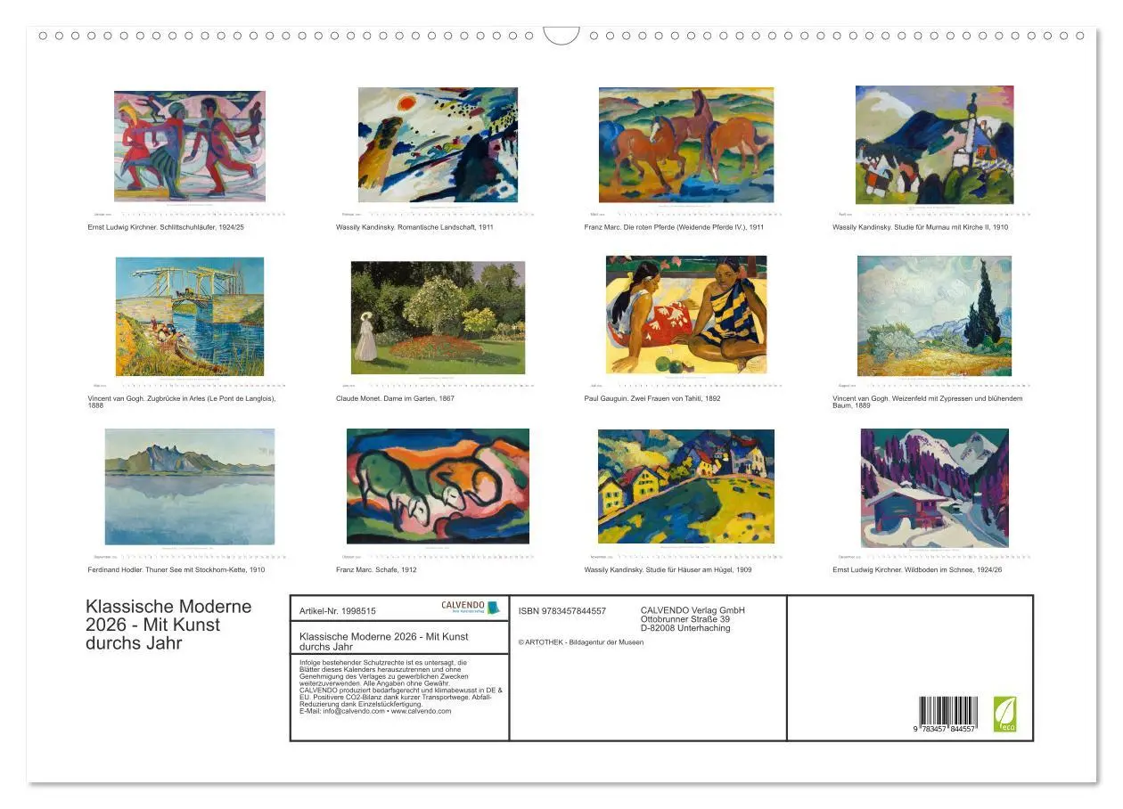 Bild: 9783457844557 | Klassische Moderne 2026 - Mit Kunst durchs Jahr (Wandkalender 2026...