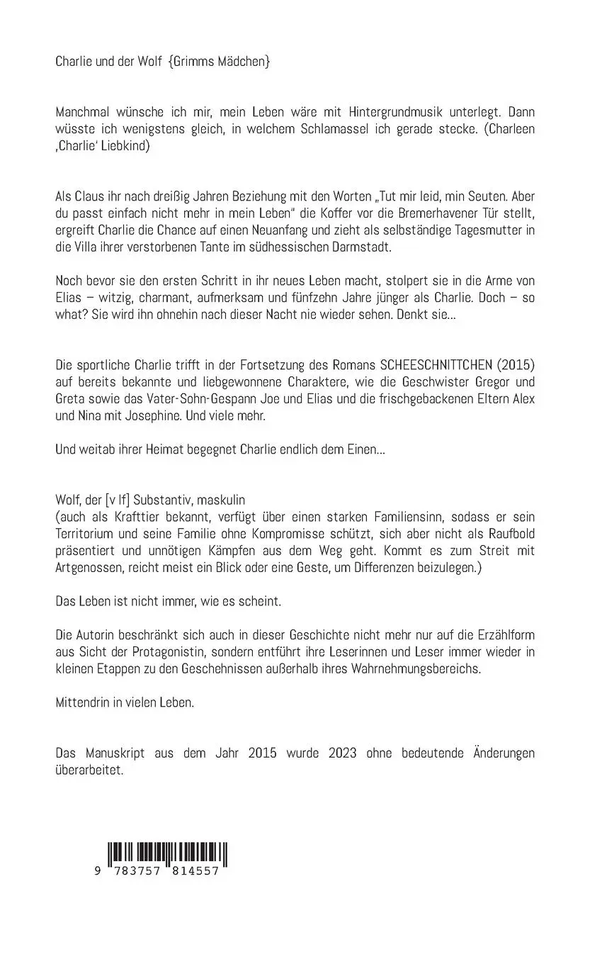Rückseite: 9783757814557 | Leevlütte | Charlie und der Wolf {Grimms Mädchen} | Frieda Roth | Buch