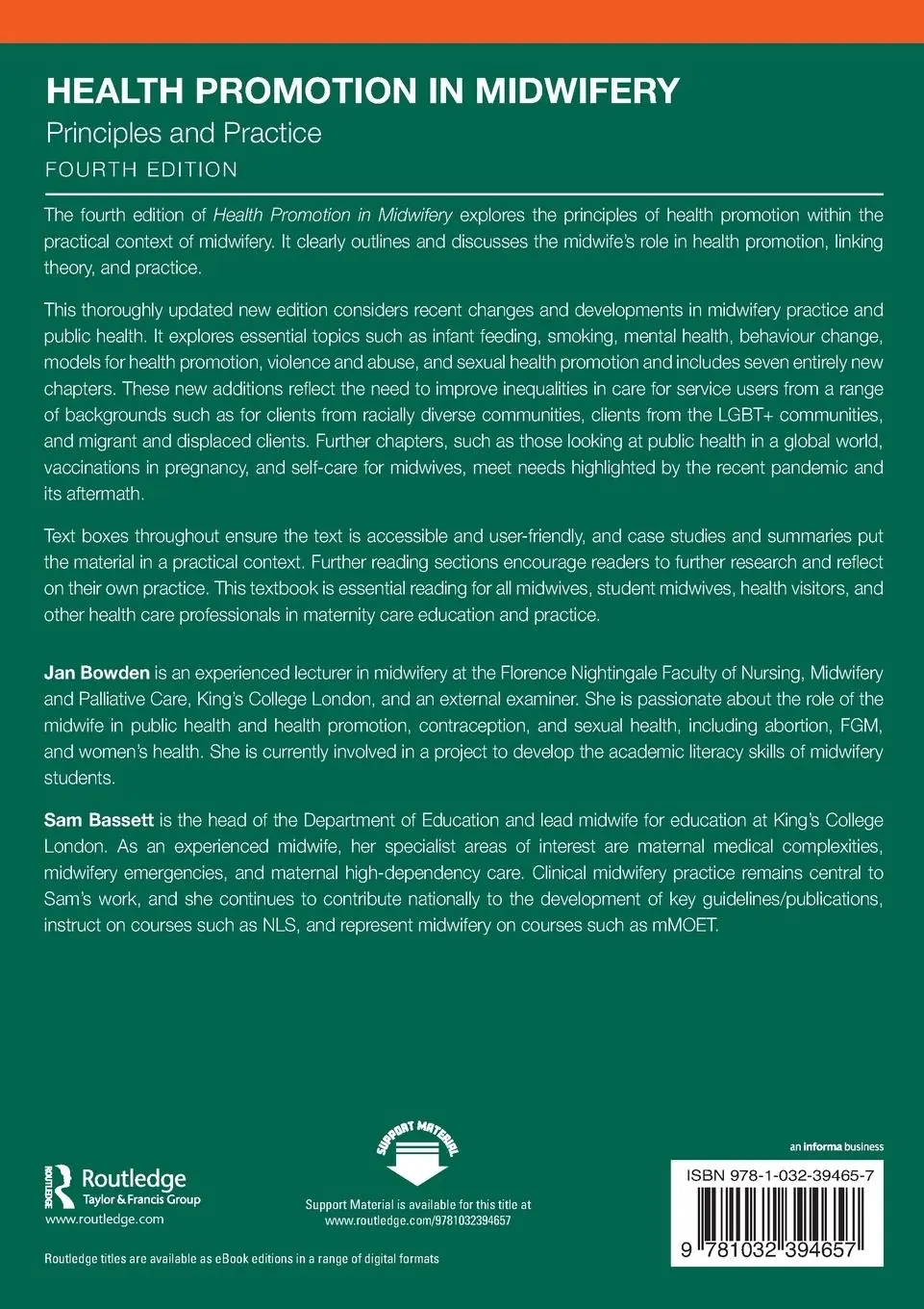 Rückseite: 9781032394657 | Health Promotion in Midwifery | Principles and Practice | Taschenbuch