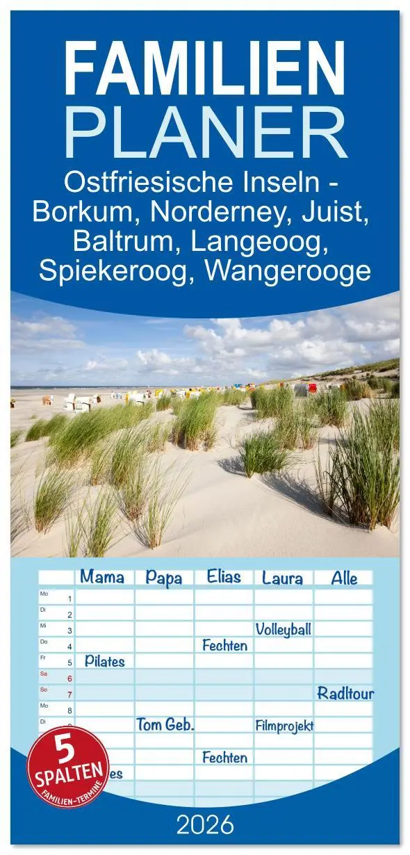 Cover: 9783516614657 | Familienplaner 2026 - Ostfriesische Inseln - Borkum, Norderney,...
