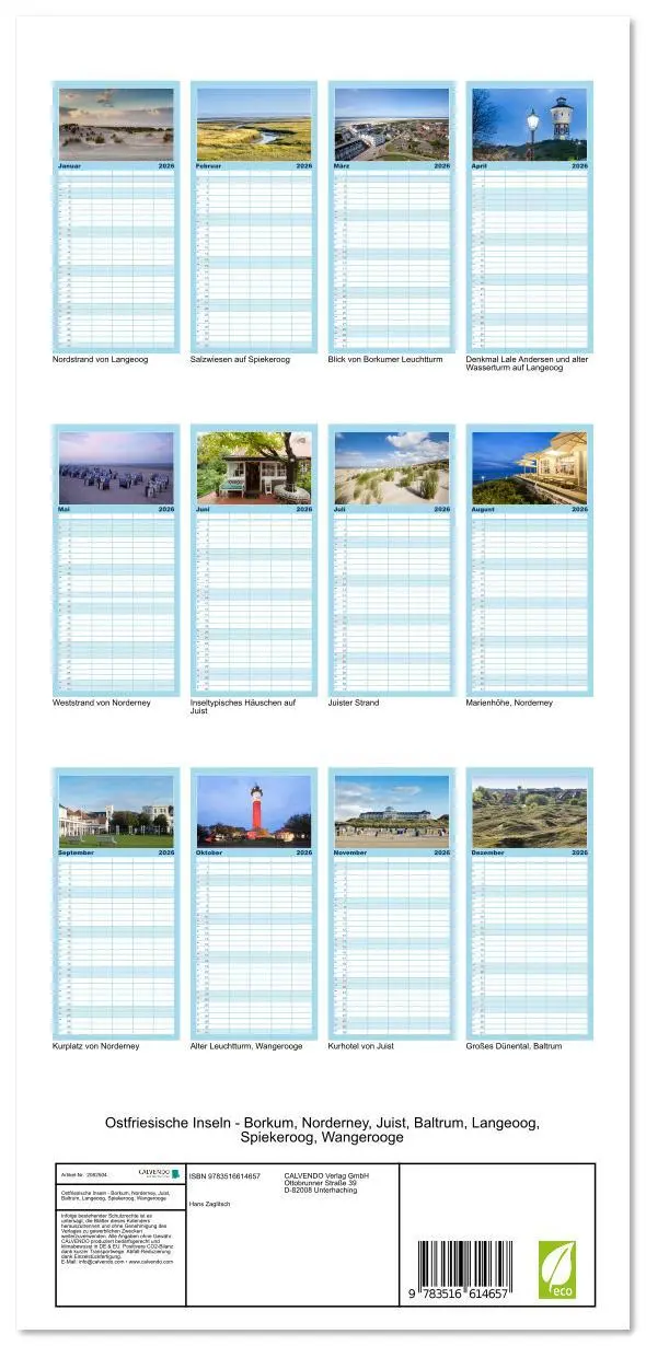 Bild: 9783516614657 | Familienplaner 2026 - Ostfriesische Inseln - Borkum, Norderney,...