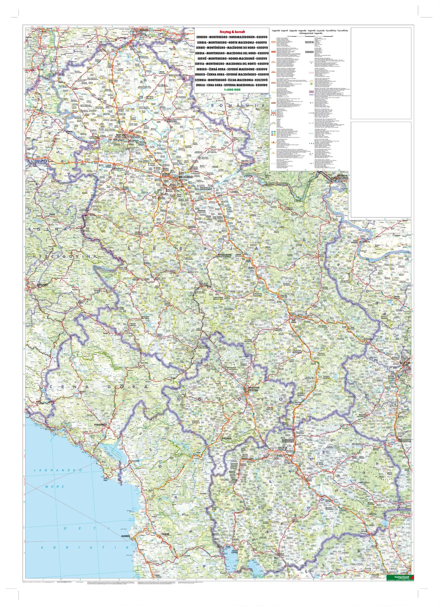 Bild: 9783707924657 | Serbien - Montenegro - Kosovo - Nordmazedonien, Straßenkarte...