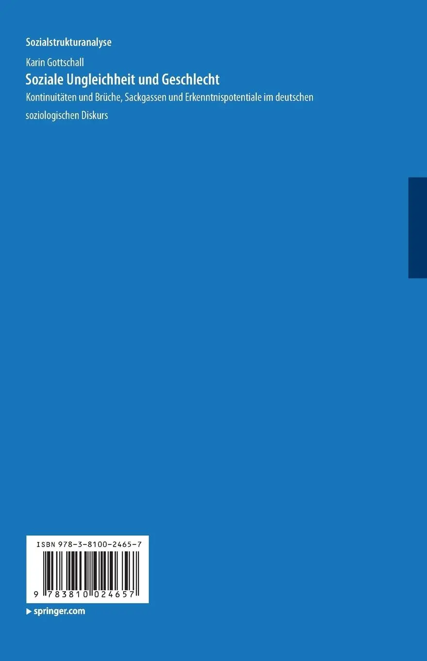 Rückseite: 9783810024657 | Soziale Ungleichheit und Geschlecht | Karin Gottschall | Taschenbuch
