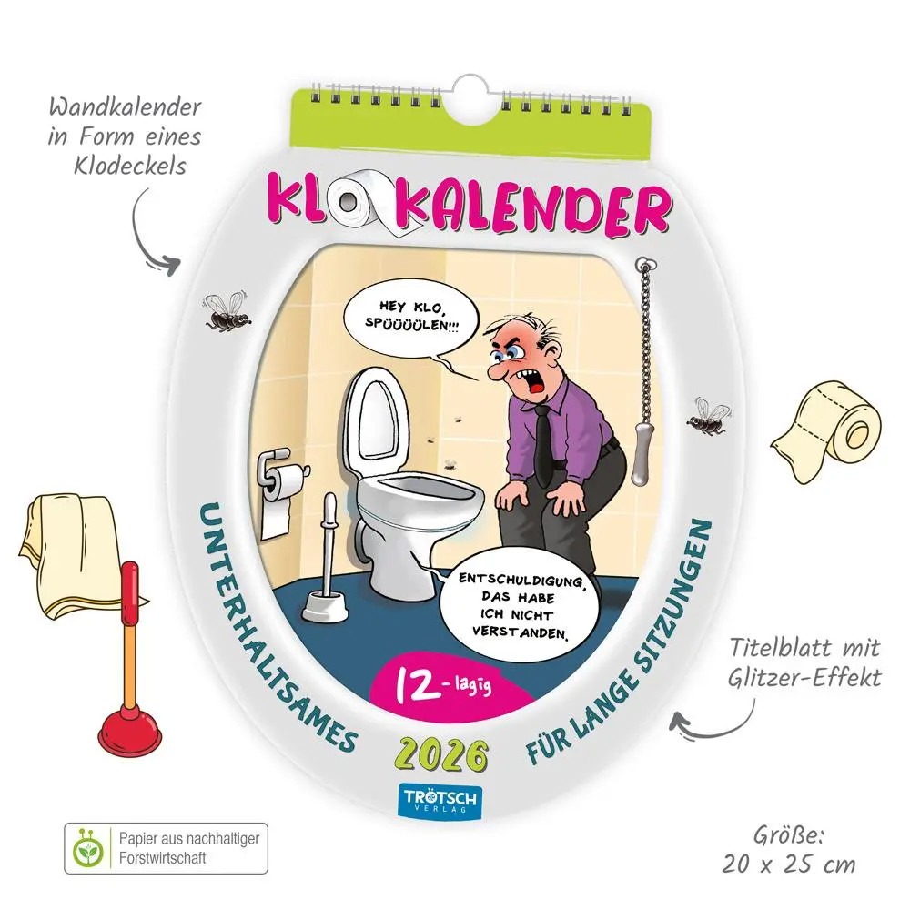 Bild: 9783988024657 | Trötsch Formkalender Klokalender 2026 unterhaltsames für lange...
