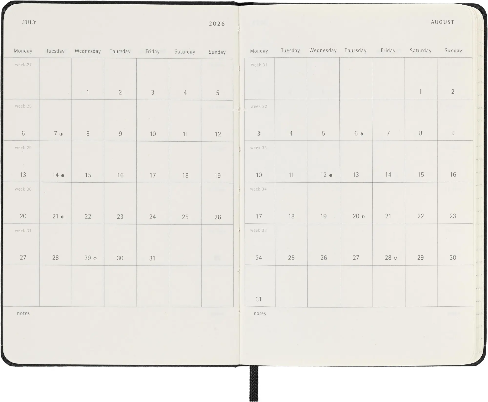 Bild: 8056999274757 | Moleskine 12 Monate Wochen Notizkalender 2026, Pocket/A6, 1 Wo = 1...