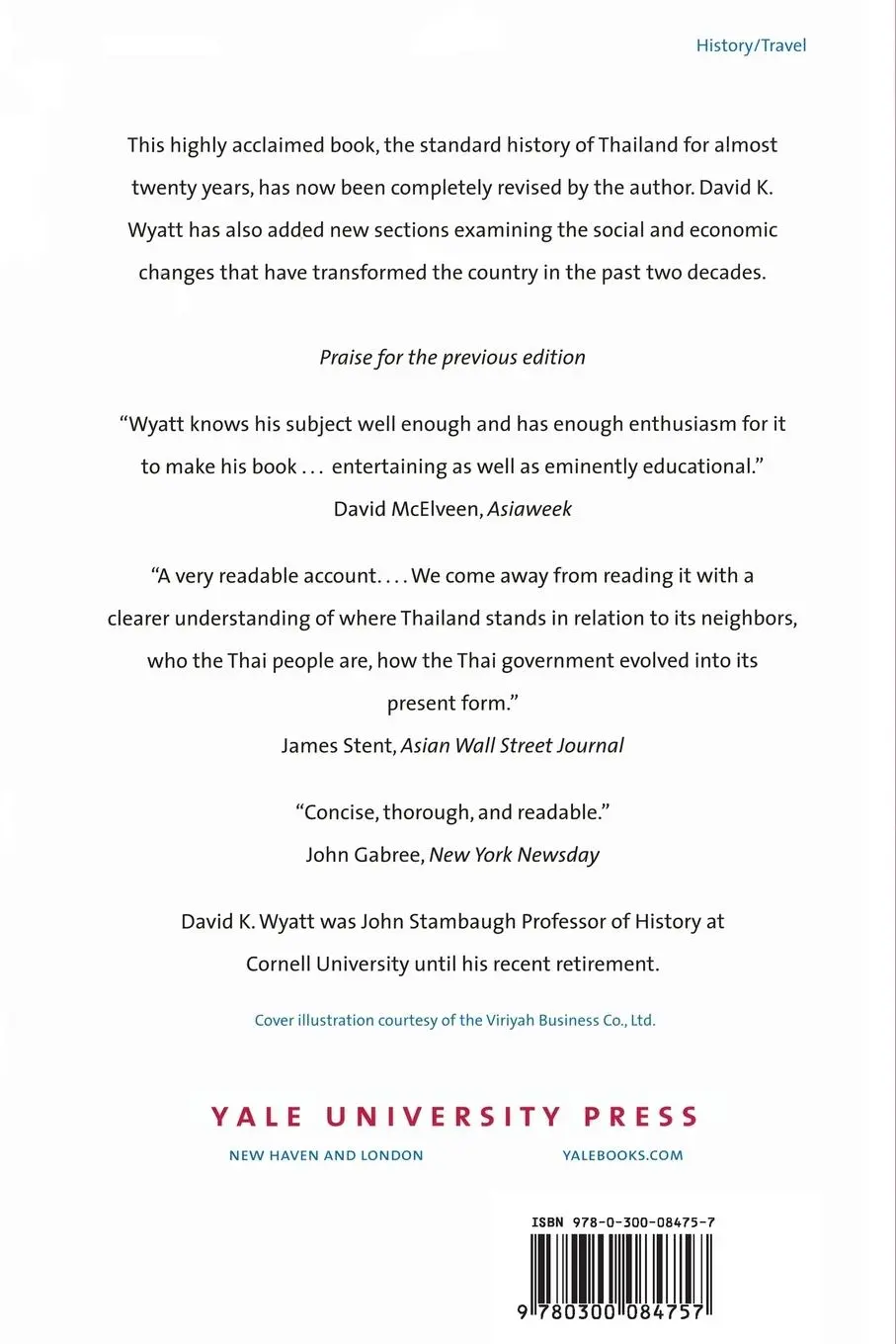 Rückseite: 9780300084757 | Thailand | A Short History; Second Edition (Revised) | David K Wyatt