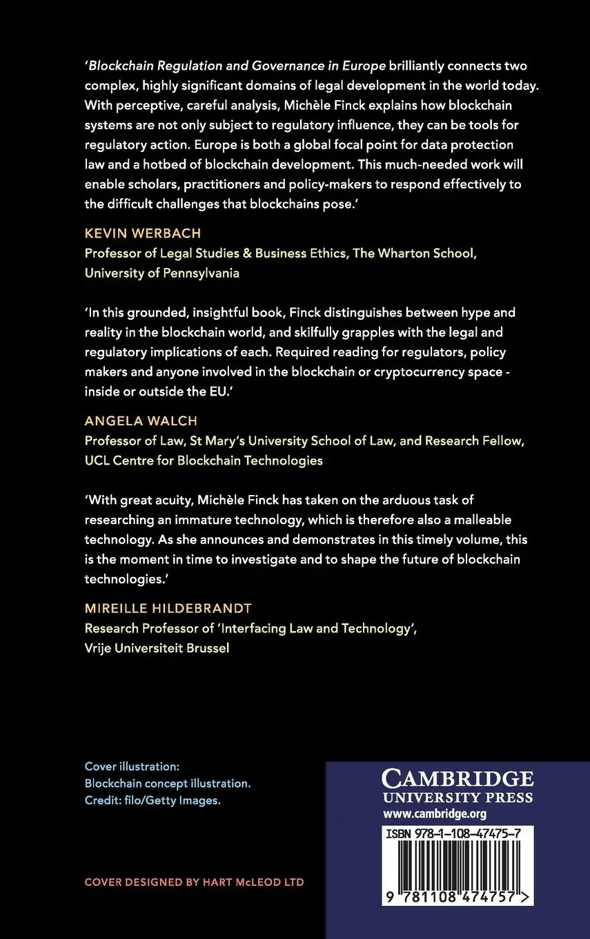 Rückseite: 9781108474757 | Blockchain Regulation and Governance in Europe | Miche¿le Finck | Buch