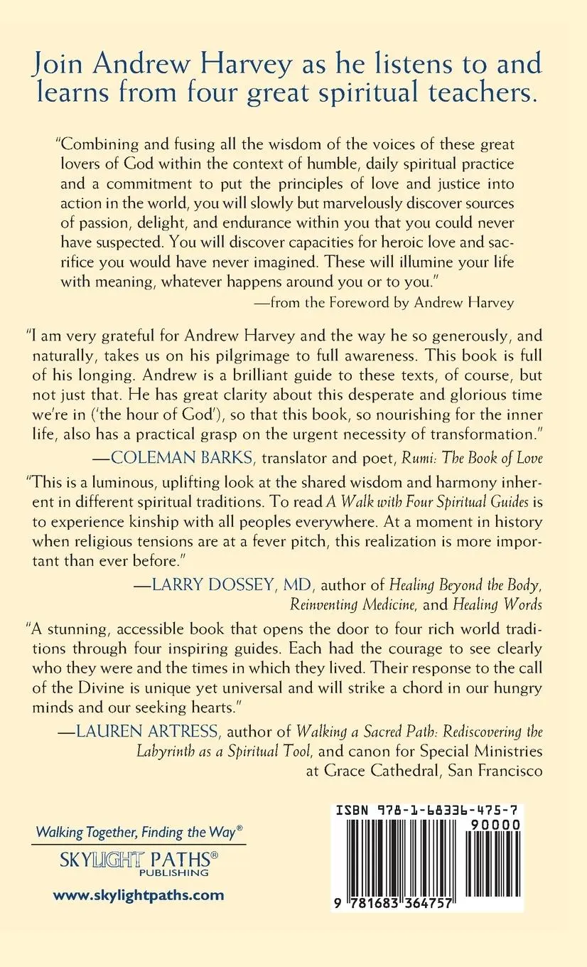 Rückseite: 9781683364757 | A Walk with Four Spiritual Guides | Andrew Harvey | Buch | Gebunden
