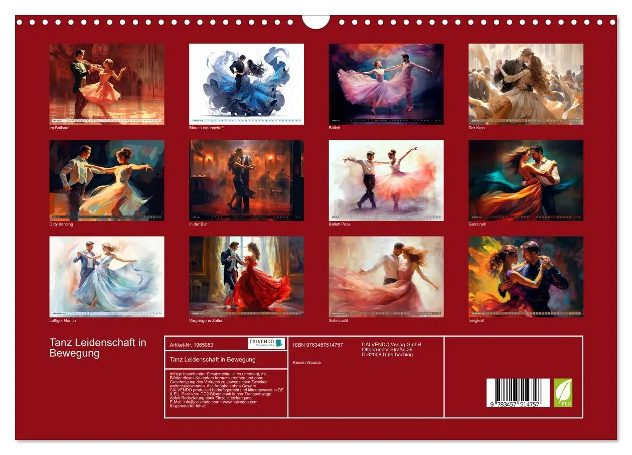 Bild: 9783457514757 | Tanz Leidenschaft in Bewegung (Wandkalender 2026 DIN A3 quer),...