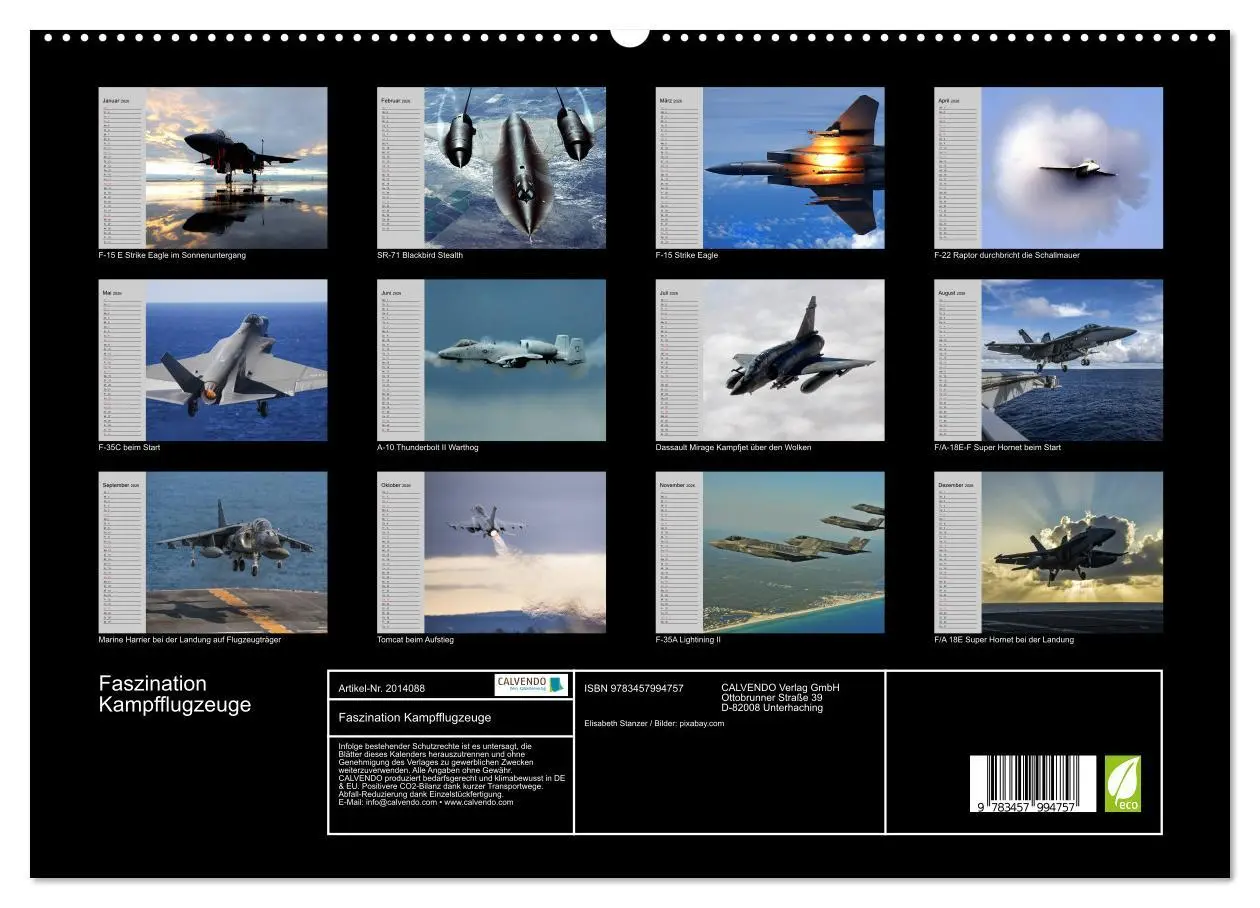 Bild: 9783457994757 | Faszination Kampfflugzeuge (hochwertiger Premium Wandkalender 2026...