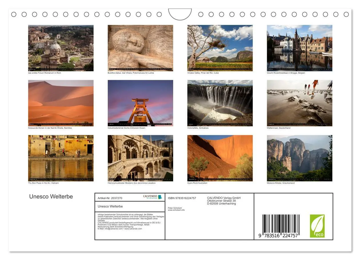 Bild: 9783516224757 | Unesco Welterbe (Wandkalender 2026 DIN A4 quer), CALVENDO...