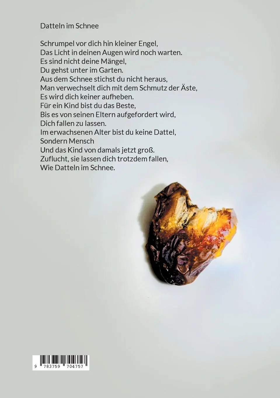 Rückseite: 9783759704757 | Datteln im Schnee | Furkan Pinar | Taschenbuch | 134 S. | Deutsch