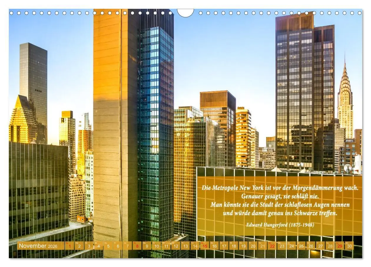 Bild: 9783457294857 | New York Ansichten - Literaturkalender (Wandkalender 2026 DIN A3...