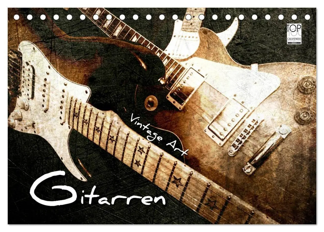Cover: 9783594124857 | GITARREN Vintage Art (Tischkalender 2027 DIN A5 quer), CALVENDO...