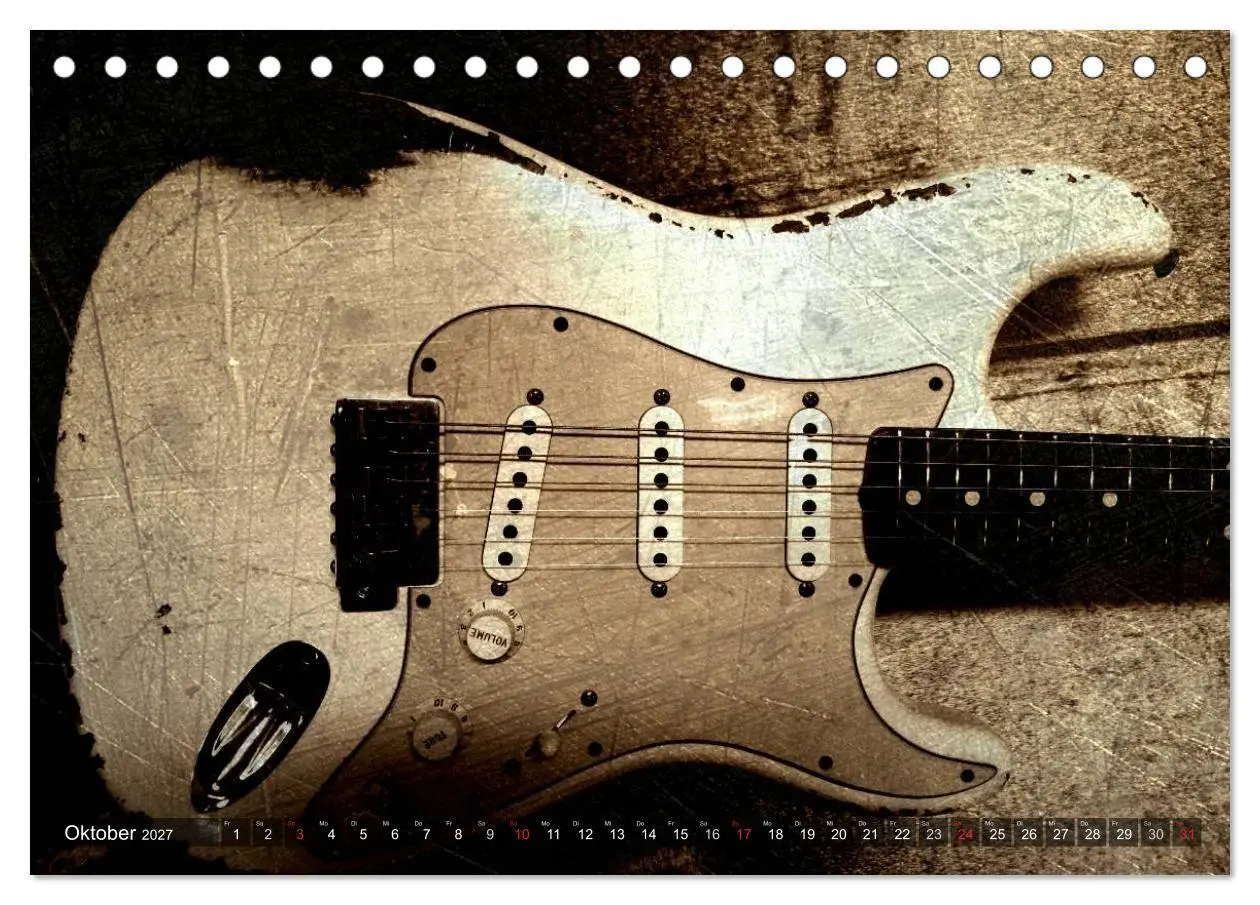 Bild: 9783594124857 | GITARREN Vintage Art (Tischkalender 2027 DIN A5 quer), CALVENDO...