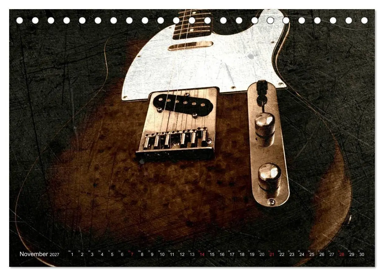 Bild: 9783594124857 | GITARREN Vintage Art (Tischkalender 2027 DIN A5 quer), CALVENDO...